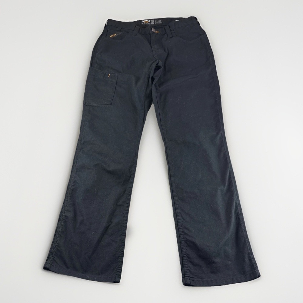 Ariat Rebar M4 Durastar Relaxed Straight Jeans Mens 30x32 Black Workwear Stretch
